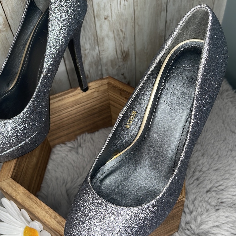 NEW✨Silver Platform Glitter Stiletto by Ollio, Women’s Size 6 1/2 - Picture 3 of 6